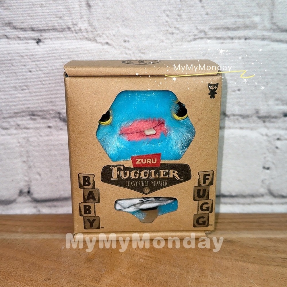 Zuru Fuggler Baby Fugg Series 3 SCREECH Blue Plush Toy Funny Ugly Monster